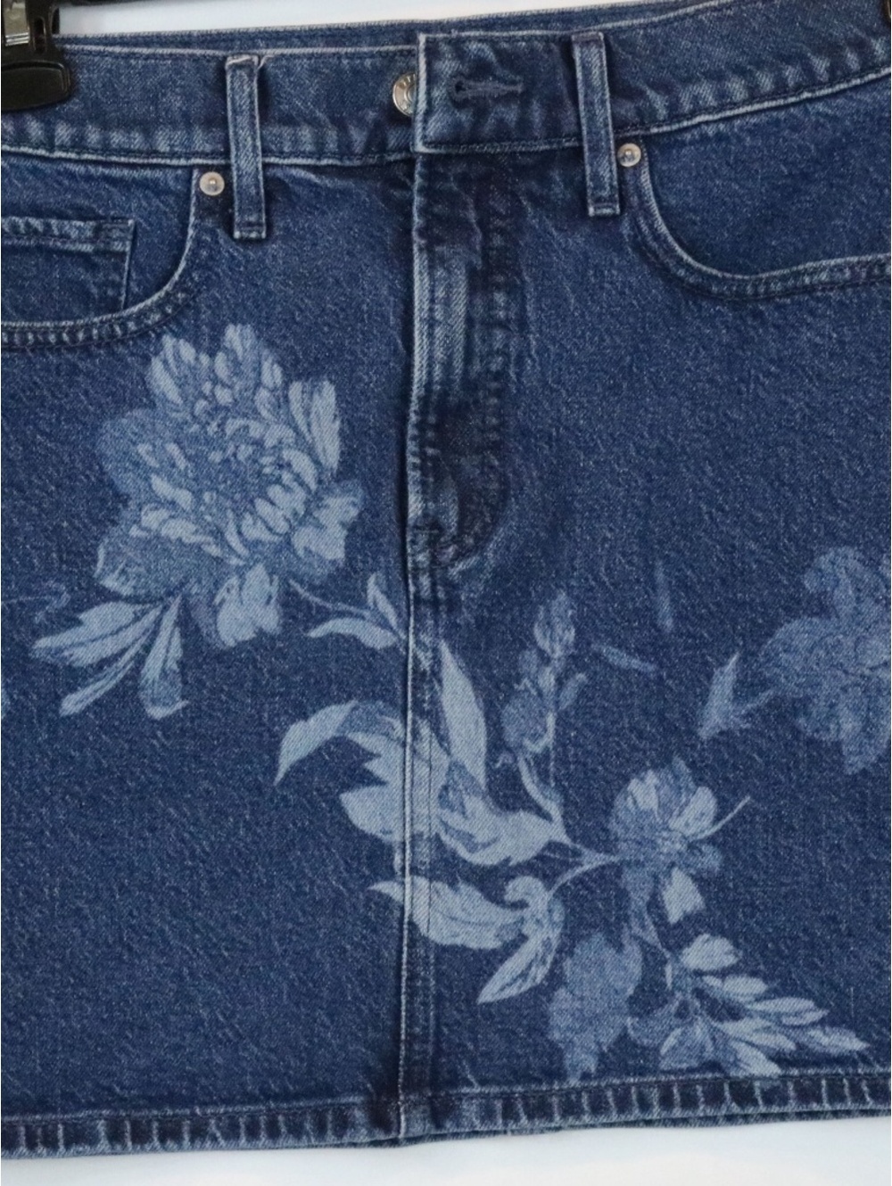 Express Floral Denim Skirt Size 0
